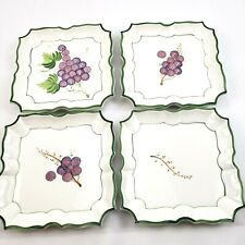 vietri Italy Disappearing Grapes Serving Set Square Dishes Handpainted  Wall Art picture
