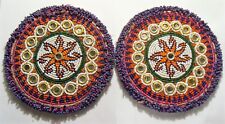 2 antique xx large hand made matching mandala glass seed beads 7 inch fv1832 picture
