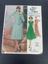 Vintage Vogue 1547 Size 12 Diane Von Furstenberg Dress Sewing Pattern Cut Knit picture