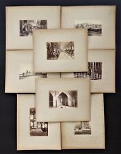 LOT 1800s antique 8 pc Westminster Abby Tower London Parliament Albumen PHOTOS  picture