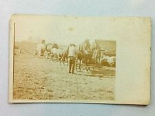 Vintage Postcard 1900's RPPC Horse Pulled Farm Equipment Photo picture