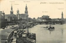 c1908 Lithograph Postcard; Dresden Germany Steamship Landing Annotated Buildings picture