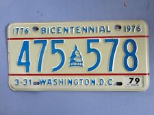 1976 BICENTENNIAL WASHINGTON DC LICENSE PLATE - 79 TAG - CLEAN picture