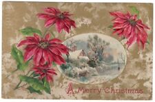 1909 Christmas Scene Postcard Winsch Back Embossed Vintage picture