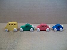 Set of 4 Christmas Ornaments ~ Wood Cars ~ Made In Estonia ~ 2