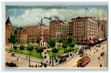 c1910 HTL Soldiers Monument Lafayette Square Buffalo NY Hold to Light Postcard picture