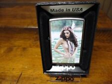 POCAHONTAS IN LAKE PINUP GIRL ZIPPO LIGHTER MINT IN BOX picture