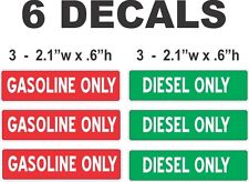 6 Gasoline / Diesel Only Die Cut Vinyl Decals - Peel & Stick picture