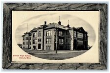 c1910 Detroit High School Exterior Building Detroit Minnesota Embossed Postcard picture