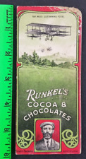 Vintage 1930's Runkel's Aviator Henry Farman Chocolate Card picture