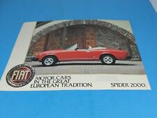 Vintage Fiat Spider 2000 Sales Brochure Handout Leaflet picture