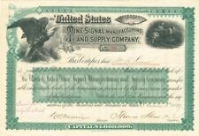 United States Mine Signal Manufacturing and Supply Co. - Gorgeous Stock Certific picture