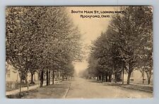 Rockford OH-Ohio, South Main St., Looking North, Trees, c1914, Vintage Postcard picture