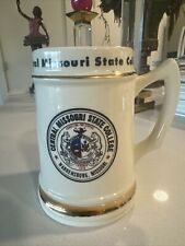 Vintage Missouri State Beer Stein Tankard VERITAS Ceramic Gold Trim Alumni Decor picture