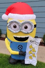 MINIONS Dave 3.5 ft INFLATABLE Banana Wish List Christmas Yard Decoration Gemmy picture