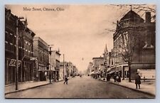 JH6/ Ottawa Ohio Postcard c1910 Main Street Stores People Putnam County 185 picture