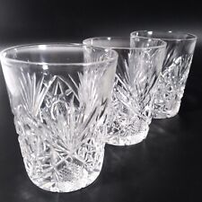 3 American Brilliant Pitkin & Brooks Cut Crystal Whiskey Glasses Antique ABP picture