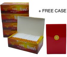 500x Memphis Filter Tubes King Size Cork Tobacco Cigarette Red + Free Case picture