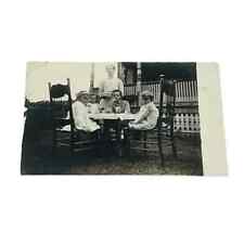 Postcard RPPC Children at Kids Table Served Food By Servant c1913 JA picture