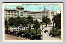 Jacksonville FL-Florida, Hemming Park, St James Bldg., YMCA, Vintage Postcard picture