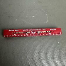 Vintage Red Dritz 5 Way Sewing Tool Threader Knife Stitch Pick Piercer  picture