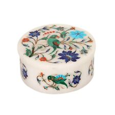 Nature Design Inlay Work Bracelet Box for Girlfriend White Marble Jewelry Box picture