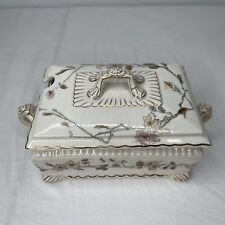 Antique Imperial Warranted China Rectangular Tureen W/lid Rimmed In gold picture