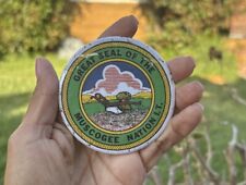 Oklahoma GREAT SEAL OF THE  MUSCOGEE NATION  TRIBE Pinback Button 3” picture
