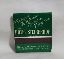 Vintage Hotel Steirerhof Graz Matchbook Styria Austria Advertising Matches Full picture