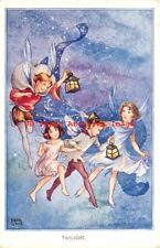 Rene Cloke, Valentine No 1492, Twilight, Fairies with Lanterns picture