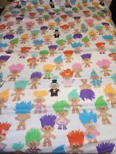 Vintage 1992 Treasure Trolls Twin Sheet Set Fitted & Flat Ace 90s picture