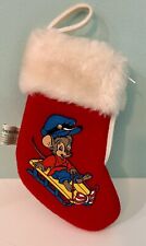 Vtg 1986 Sears McDonalds American Tail Christmas Stocking Zip Candy Holder picture