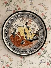 Ancient Greek Ceramic wall Plate 13in Odysseus and the Sirens vintage handpainte picture