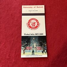 1970s Era UNIVERSITY OF DETROIT Basketball Matchbook Cover. 1977-78 Schedule G picture