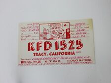 Vintage CB Radio QSL Postcard Card - KFD 1525 - Tracy, CA picture