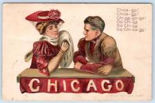 1907 CHICAGO MAROONS FOOTBALL EARL CHRISTY COLLEGE SERIES EMBOSSED POSTCARD picture