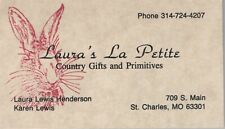 1980's 1990's Business Card Laura's La Petite Country Gifts St. Charles MO Vtg picture