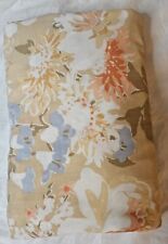 Vintage Twin Fitted Beige Blue Peach Watercolor Wildflowers  picture
