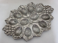 2004 Arthur Court Pewter Deviled Egg Dish Tray Server Plate Grape Pattern picture
