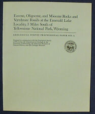 USGS VERTEBRATE FOSSILS at EMERALD LAKE near YELLOWSTONE PARK Vintage 1976 picture