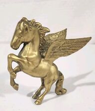 Vintage Solid Brass Pegasus Winged Galloping Horse Figurine Statue picture