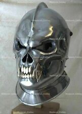 Steel Medieval Demonic Face Helmet Battle-ready Medieval Knight Helmet 18 Gauge picture