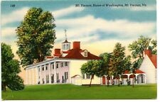 Mt. Vernon Home of George Washington Virgina Vintage Linen Postcard picture