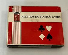 Vintage KEM Playing Cards JADE Design Original Plastic Box Two Decks Complete picture