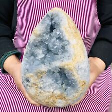 13LB Natural Beautiful Blue Celestite Crystal Geode Cave Mineral Specimen 2689 picture