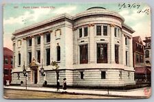 Public Library Atlantic City Street View Cancel 1907 Antique WOB PM Postcard picture