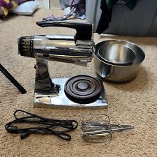 SUNBEAM Deluxe Mixmaster 12 Speed w / Beaters Bowls Vintage Black Silver Mixer picture