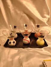 Cordial glasses classic elements set of 6 with serving tray athletic, sports picture