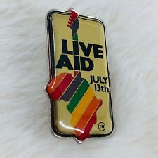 Vtg 1985 Live Aid Foundation Concert Souvenir Rainbow Guitar Lapel Pin picture
