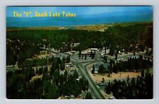 Lake Tahoe CA-California, Aerial Of Shopping Center, Antique, Vintage Postcard picture